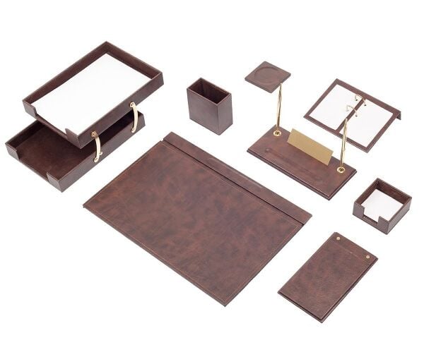 FIRSAT İNDİRİM SINIRLI SAYIDA ! 5 TAKSİT !!!! Deri Sümen Takımı Siyah İkili Evrak Raflı İsimlik Hediyeli