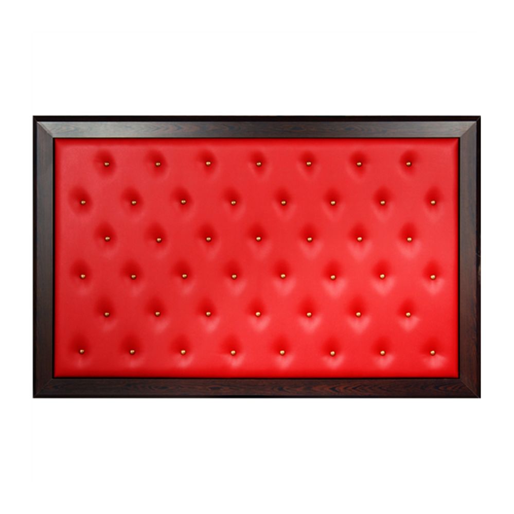 Deri Çerçeveli Düğmeli Makam Arkalığı 100x180 - Bordo
