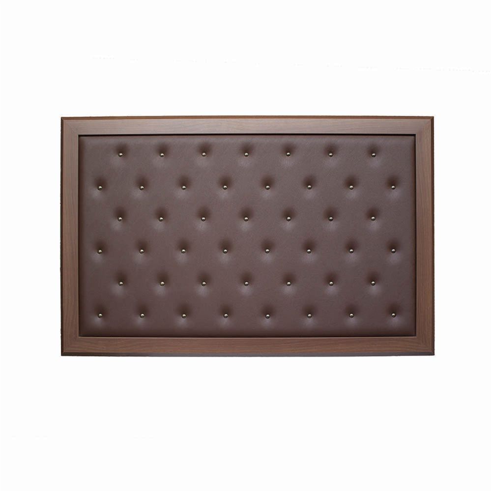 Deri Çerçeveli Düğmeli Makam Arkalığı 100x180 - Kahve