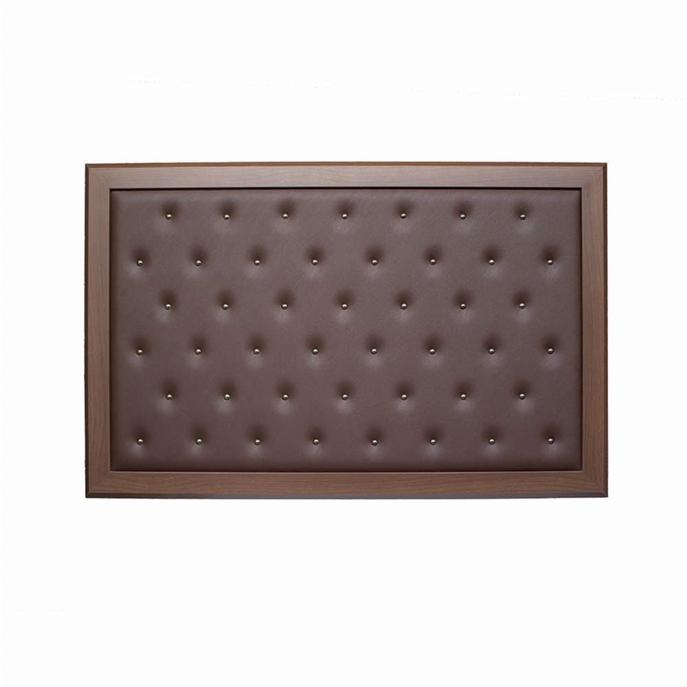 Deri Çerçeveli Düğmeli Makam Arkalığı 80x120 - Kahve