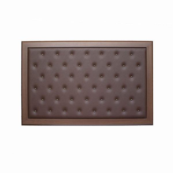 Deri Çerçeveli Düğmeli Makam Arkalığı 80x120 - Kahve