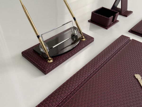 EL YAPIMI Bordo Baklava Desen El Sanatı V.I.P Sümen Seti Hand Made