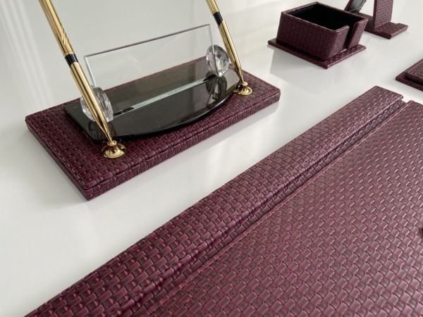 EL YAPIMI Bordo Baklava Desen El Sanatı V.I.P Sümen Seti Hand Made