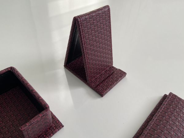 EL YAPIMI Bordo Baklava Desen El Sanatı V.I.P Sümen Seti Hand Made