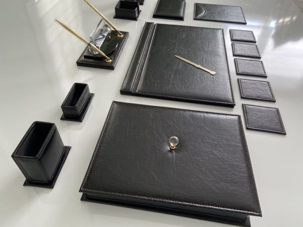 EL YAPIMI Acı Kahve  (Ketane Damarlı) Business Sümen Takımı V.I.P. Hand Made