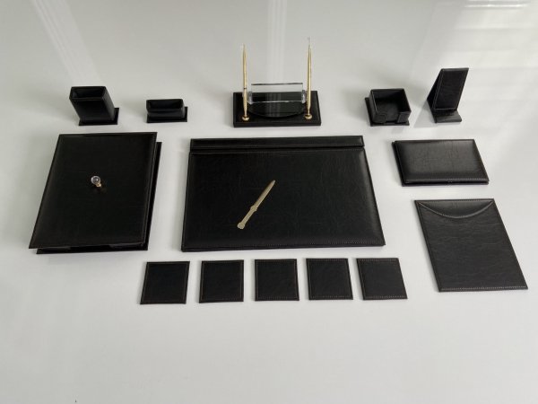 EL YAPIMI Acı Kahve  (Ketane Damarlı) Business Sümen Takımı V.I.P. Hand Made