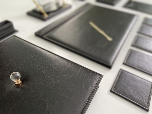 EL YAPIMI Acı Kahve  (Ketane Damarlı) Business Sümen Takımı V.I.P. Hand Made