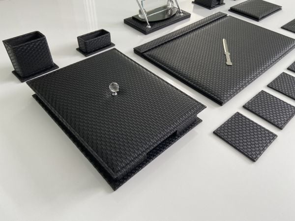 Siyah Ekose Business Sümen Takımı V.I.P Hand  Made