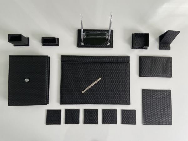 Siyah Ekose Business Sümen Takımı V.I.P Hand  Made