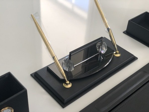 FIRSAT ÜRÜN Siyah Deri Kadife Şık Modern Sümen Seti El Yapımı VIP