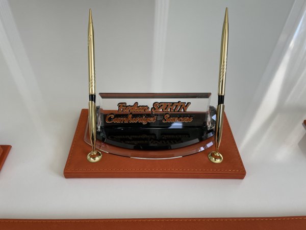 Jaguar Turuncu Sümen Seti Luxury Desk Set Hand Made