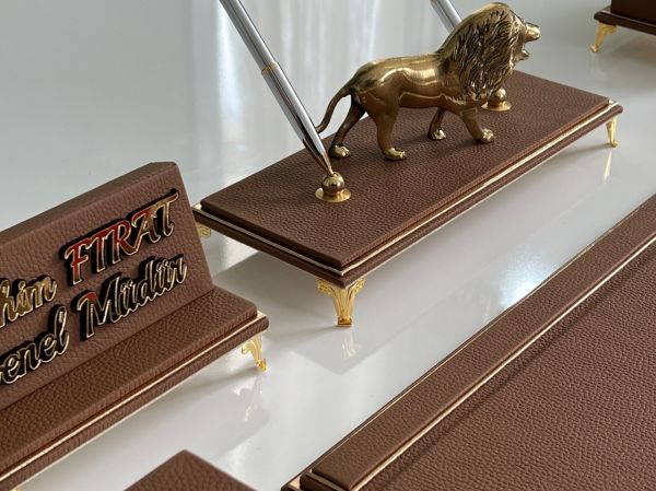 ÜST SEVİYE NATUREL EXECUTIVE - Fırsat Set Sümenvadisi Deluxe Hakiki Doğal Deri Scrikss Markalı Kalem Saat Yüzük Kutulu