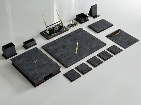 MARJİNAL VIP EL YAPIMI Gri Bakır Design Saatli Sümen Makam Takımı V.I.P