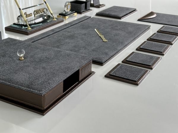 MARJİNAL VIP EL YAPIMI Gri Bakır Design Saatli Sümen Makam Takımı V.I.P