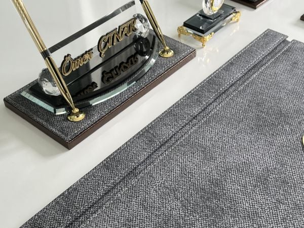 MARJİNAL VIP EL YAPIMI Gri Kahve Design Saatli Sümen Makam Takımı V.I.P