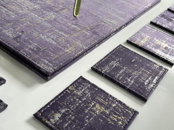 Mor Altın Tasarım Ürün Kadife Ultralüks EL Sanatı Sümenvadisi