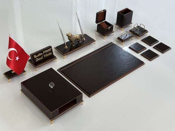 ÜST SEVİYE Sümenvadisi Acı Kahve Deluxe Deri Scrikss Markalı Kalem Saat Yüzük Kutulu