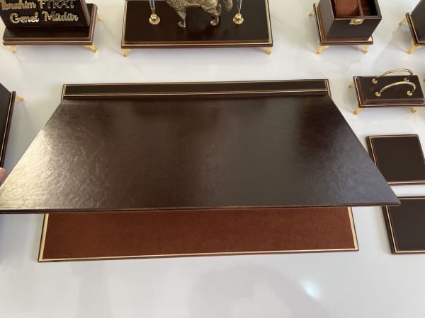 ÜST SEVİYE Sümenvadisi Acı Kahve Deluxe Deri Scrikss Markalı Kalem Saat Yüzük Kutulu