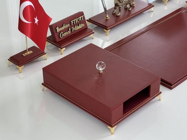 ÜST SEVİYE Sümenvadisi Bordo Deluxe Deri Scrikss Markalı Kalem Saat Yüzük Kutulu