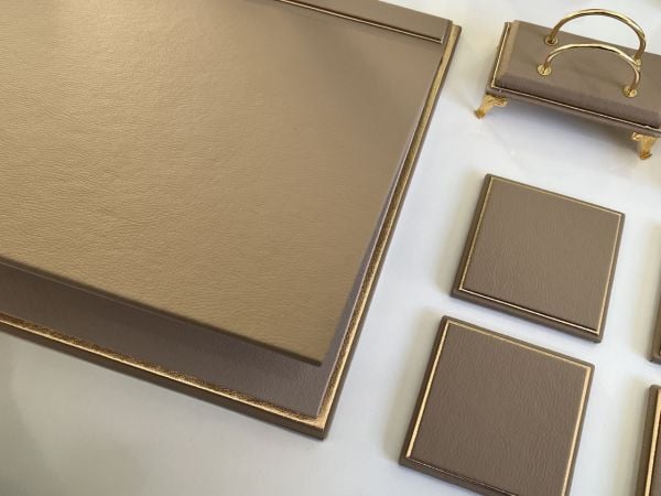 ÜST SEVİYE PREMİUM SET Sümenvadisi Krem Deluxe Deri Scrikss Markalı Kalem Saat Yüzük Kutulu