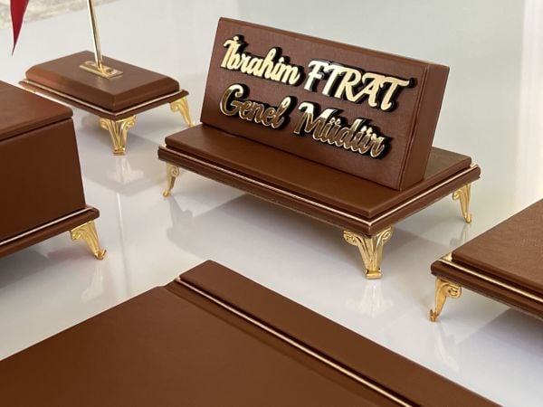 ÜST SEVİYE Sümenvadisi Taba Deluxe Deri Scrikss Markalı Kalem Saat Yüzük Kutulu