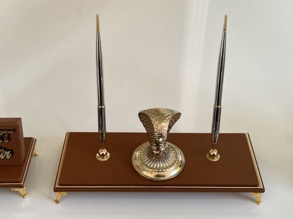 ÜST SEVİYE Sümenvadisi Taba Deluxe Deri Scrikss Markalı Kalem Saat Yüzük Kutulu