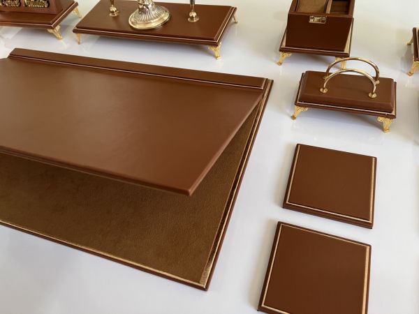 ÜST SEVİYE Sümenvadisi Taba Deluxe Deri Scrikss Markalı Kalem Saat Yüzük Kutulu