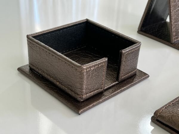 Kahve Bakır Damarlı Deri Sümen Makam Takımı Hand Made