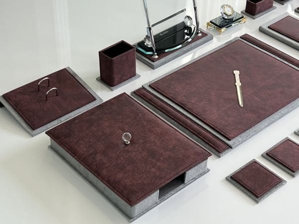Vişne Gri Kadife Sümen Makam Takımı Deluxe
