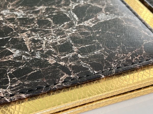 Kahvemsi & Canlı  Mermer Gold alt kısmı düz Gold Deri V.I.P Sümen Makam Takımı