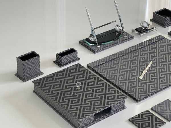 Kadife Gümüş Versace Gri V.I.P El Yapımı Sümen Makam Takımı