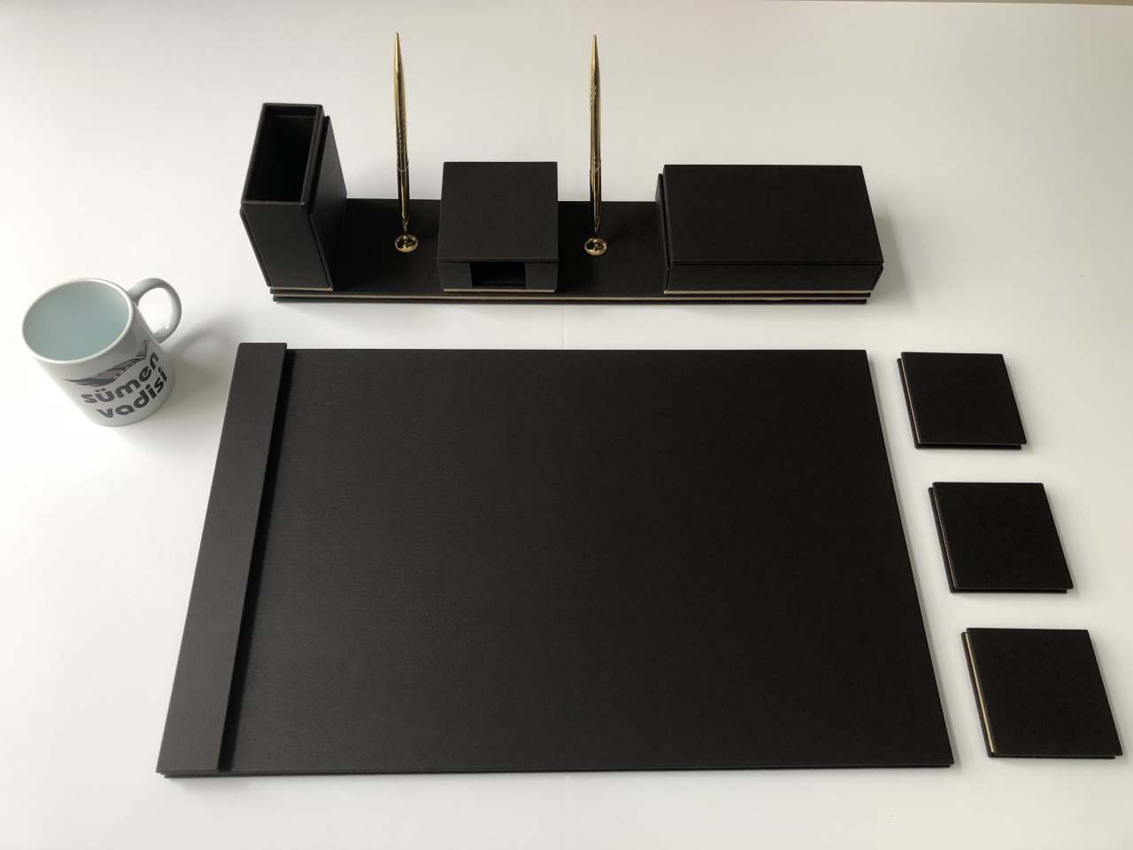 Akağaç Kahve Şık ve Modern Sümen Takımı El Yapımı VIP