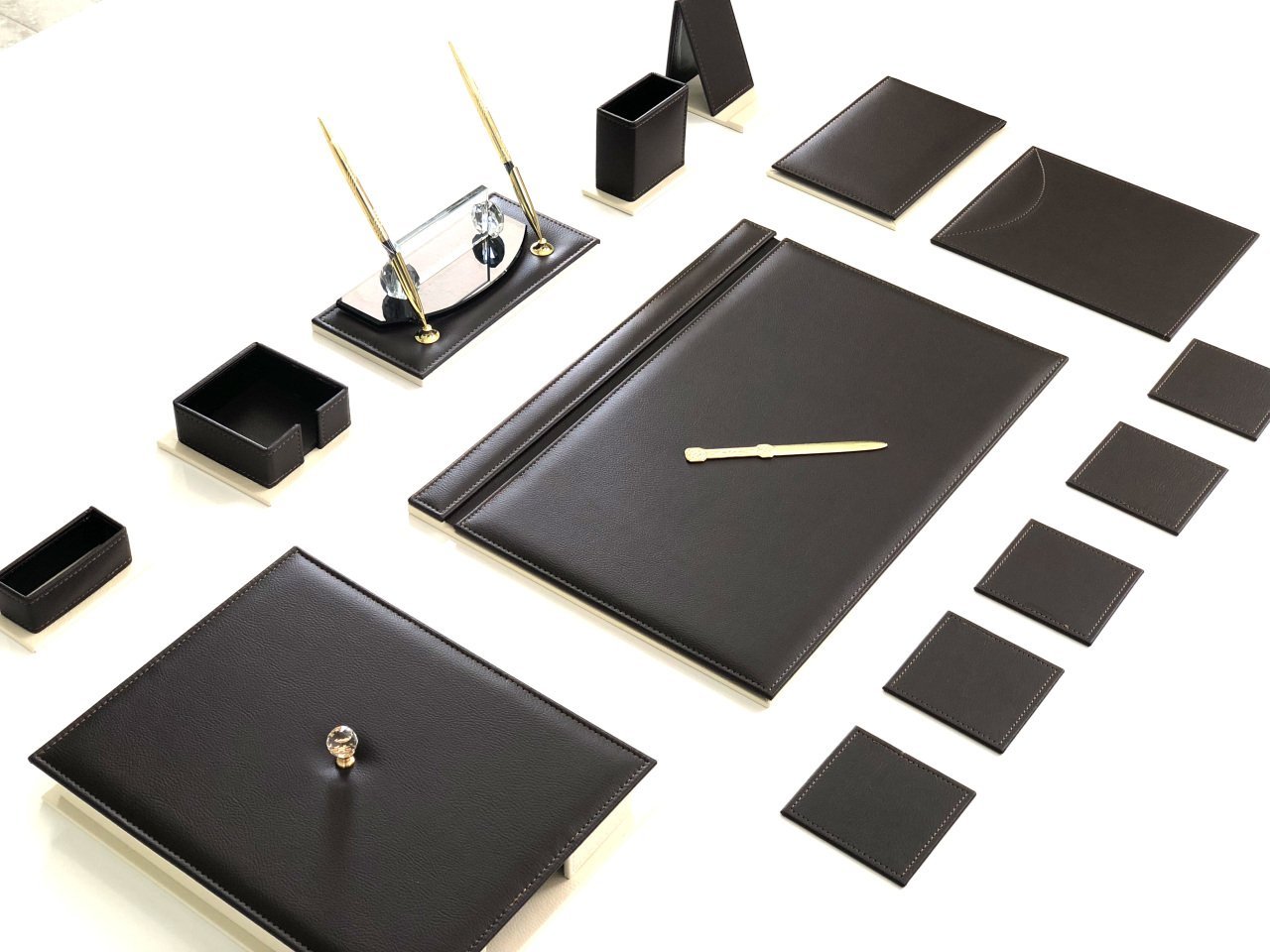 EL YAPIMI Kahve Krem Sümen Takımı Hand Made