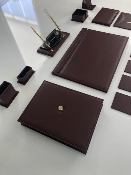 EL YAPIMI Bordo inci Business Sümen Takımı Hand Made