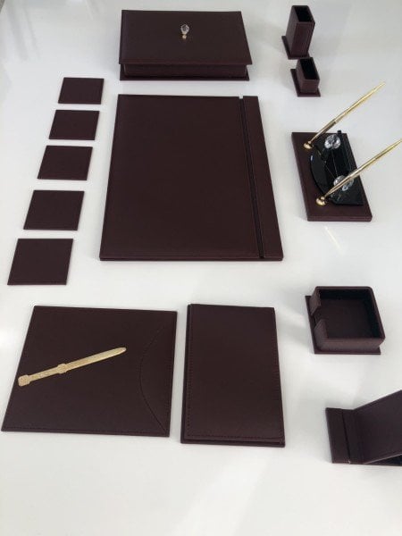 Bordo inci Business Sümen Takımı Hand Made