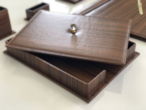 EL YAPIMI Trend Mobilya Kahve Deri Sümen Takımı |El Emeği|