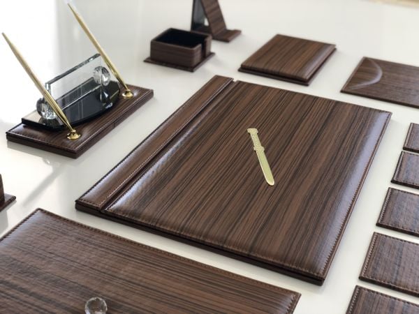 EL YAPIMI Trend Mobilya Kahve Deri Sümen Takımı |El Emeği|