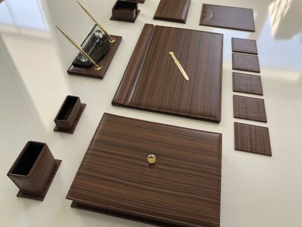 EL YAPIMI Trend Mobilya Kahve Deri Sümen Takımı |El Emeği|