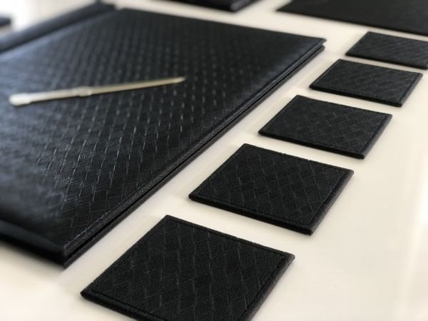 EL YAPIMI Baklava Desen Siyah Sümen Takımı |Dayanıklı ve Zarif| Hand Made