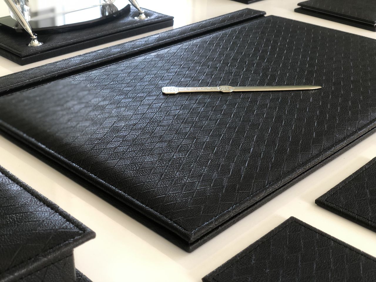 EL YAPIMI Baklava Desen Siyah Sümen Takımı |Dayanıklı ve Zarif| Hand Made