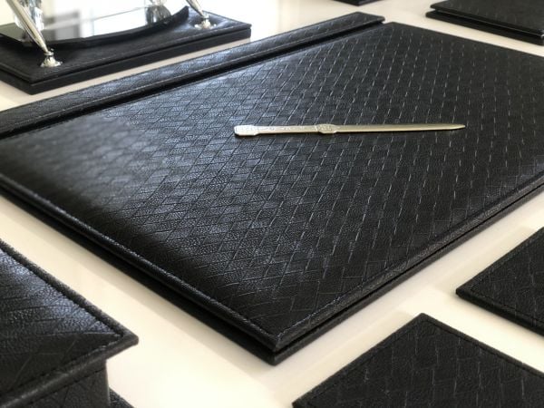 Baklava Desen Siyah Sümen Takımı |Dayanıklı ve Zarif| Hand Made