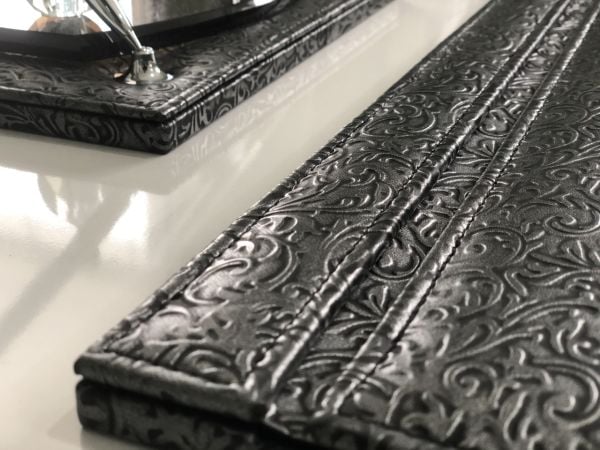 EL YAPIMI Hançer Yaprağı Siyah Sümen Takımı Hand Made