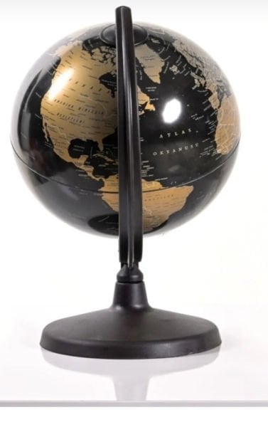 Dünya Küresi Gold Siyah 30cm (plastik) Kargo bedava + Beş taksit