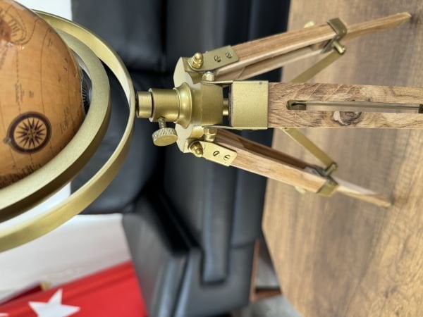 Orijinal Lüks 62cm Dünya Küre 1.Sınıf Ahşap Parlak Özel Küre Metal çerçeve İTHAL AVRUPA
