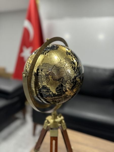 Siyah Lake Ahşap Dünya Küre VIP 62cm Avrupa İngiltere