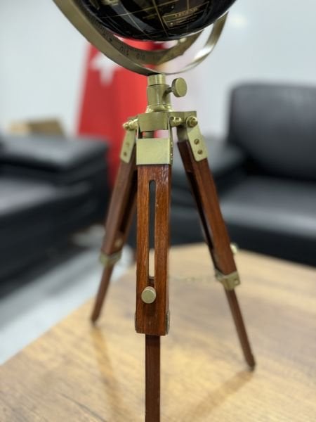 Siyah Lake Ahşap Dünya Küre VIP 62cm Avrupa İngiltere