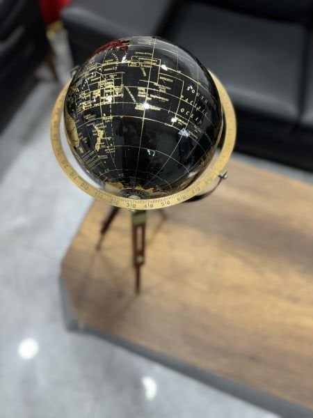Siyah Lake Ahşap Dünya Küre VIP 62cm Avrupa İngiltere