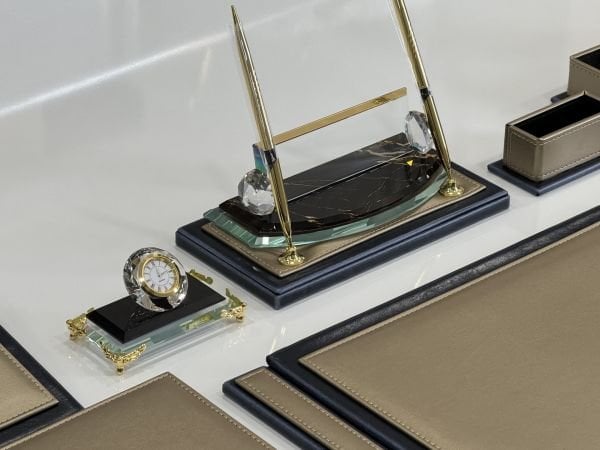 |YENİ| Mermer İsimlik Platin Deri altı Lacivert PREMİUM El Yapımı Sümenvadisi Marka Farkıyla