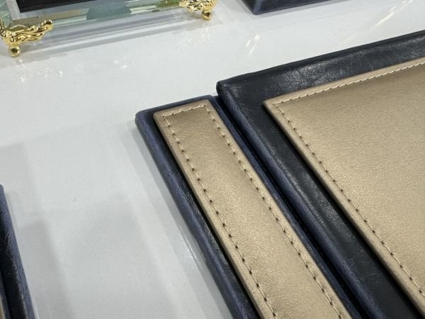 |YENİ| Mermer İsimlik Platin Deri altı Lacivert PREMİUM El Yapımı Sümenvadisi Marka Farkıyla