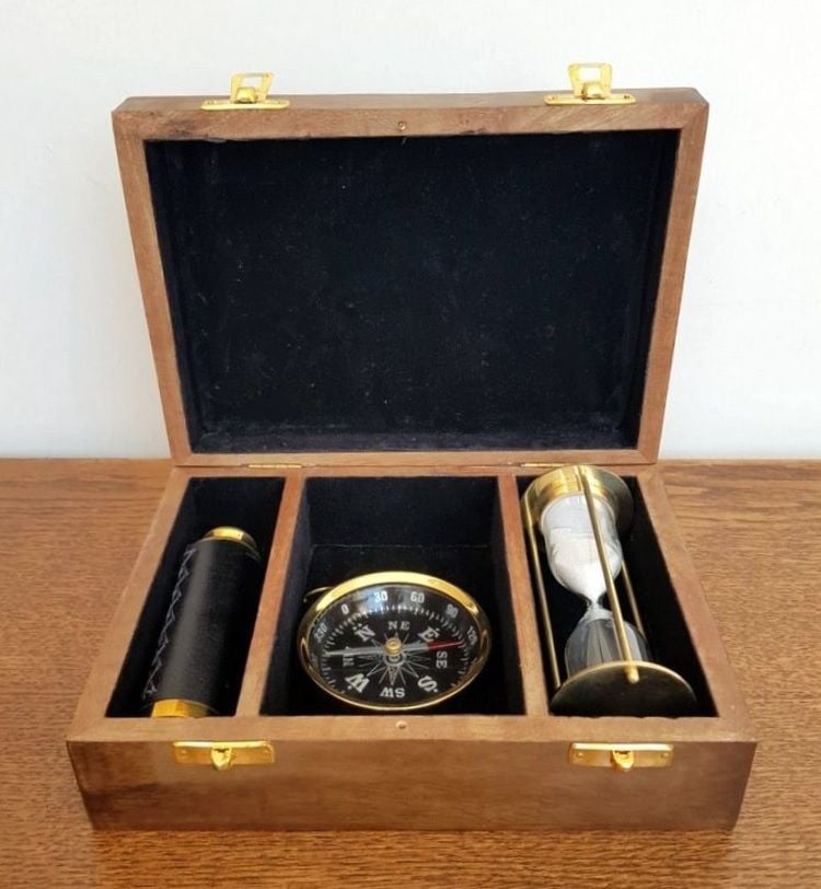 Kum Saati ve Pusula Set 22cm